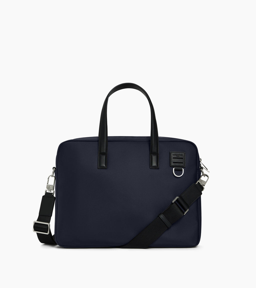Porte documents 15  Basile en toile nylon et cuir lisse