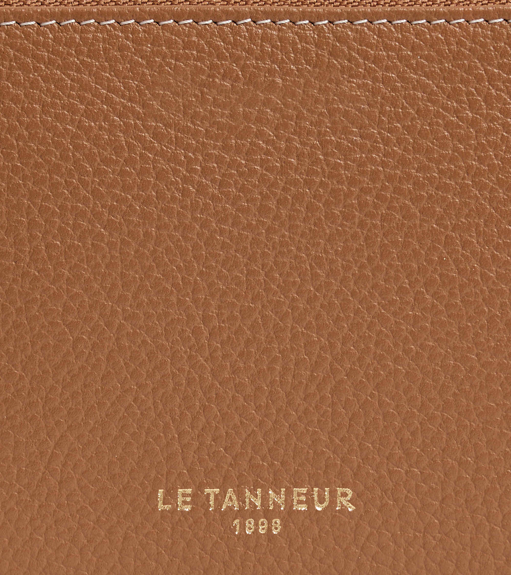 Porte monnaie zippé avec porte cartes amovible Albertine en cuir grainé