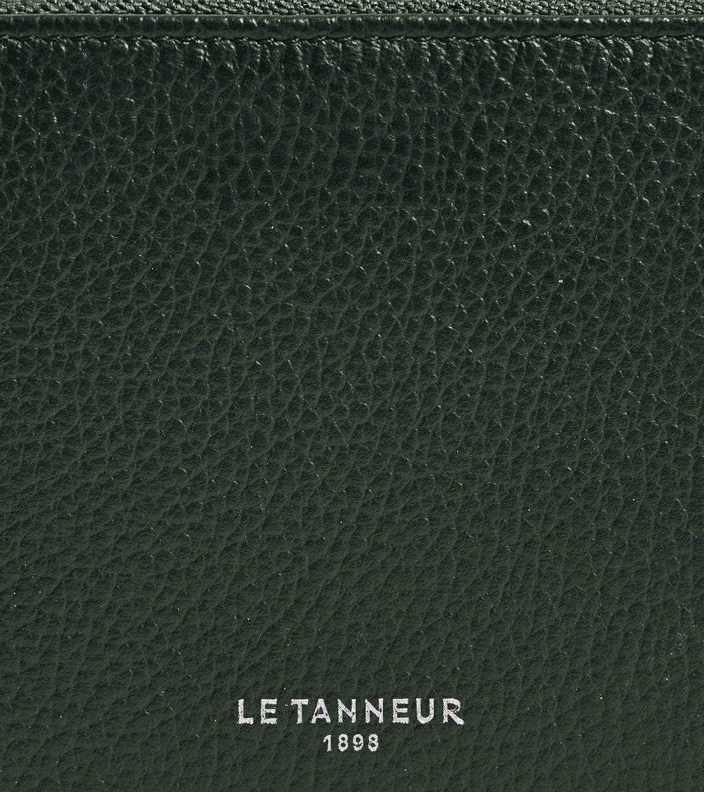 Porte monnaie zippé avec porte cartes amovible Albertine en cuir grainé