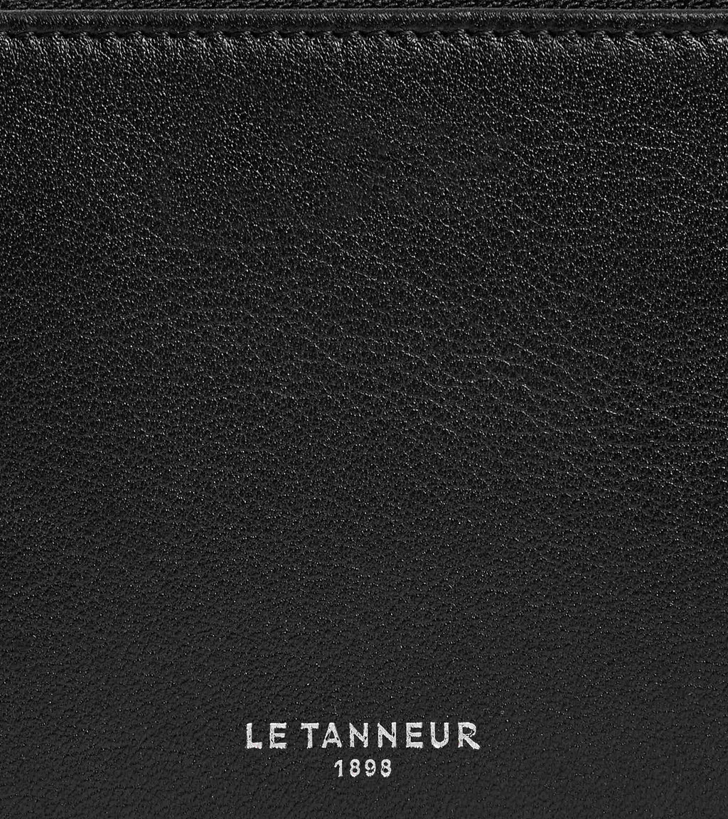 Porte monnaie zippé avec porte cartes amovible Albertine en cuir lisse