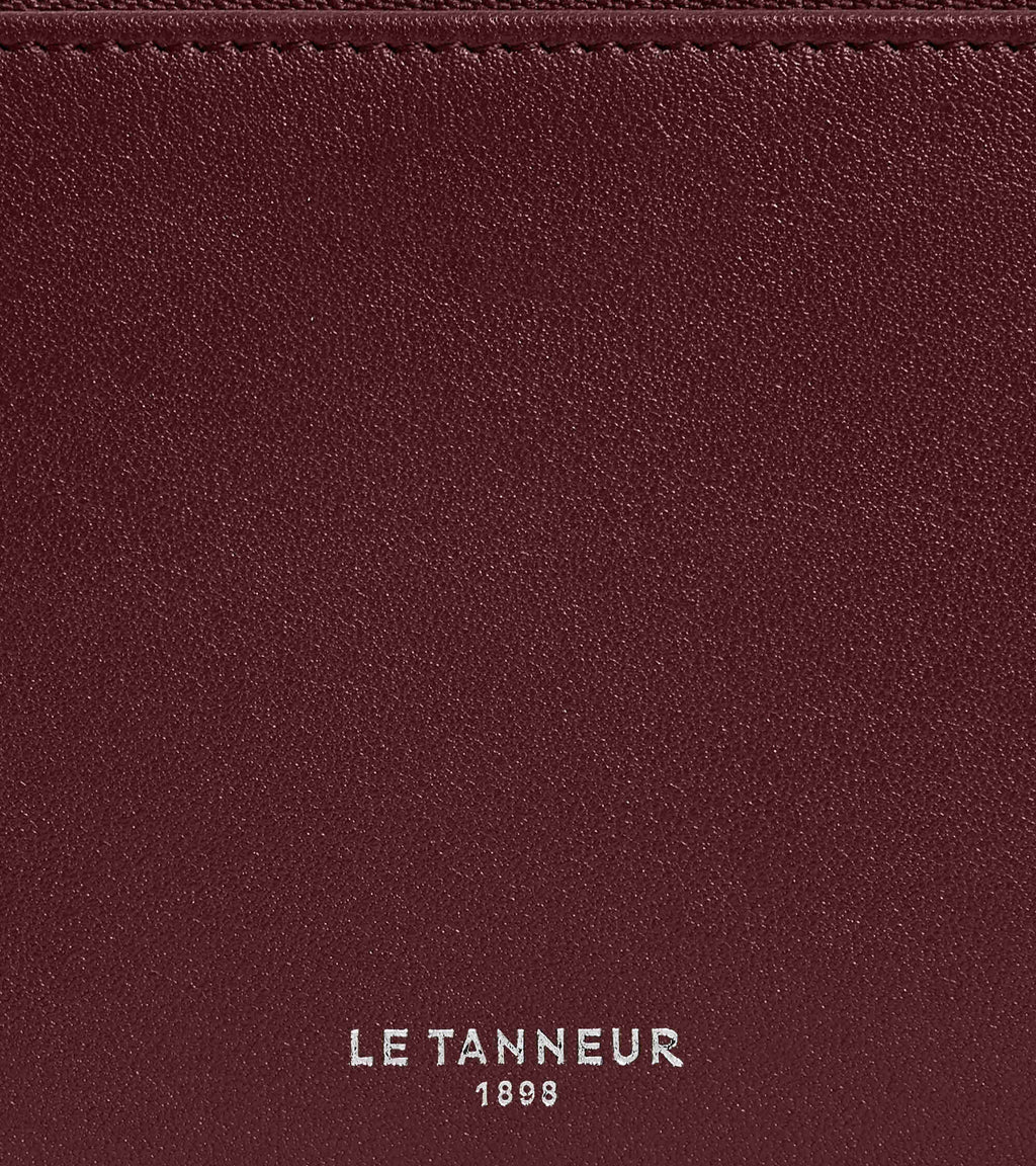 Porte monnaie zippé avec porte cartes amovible Albertine en cuir lisse