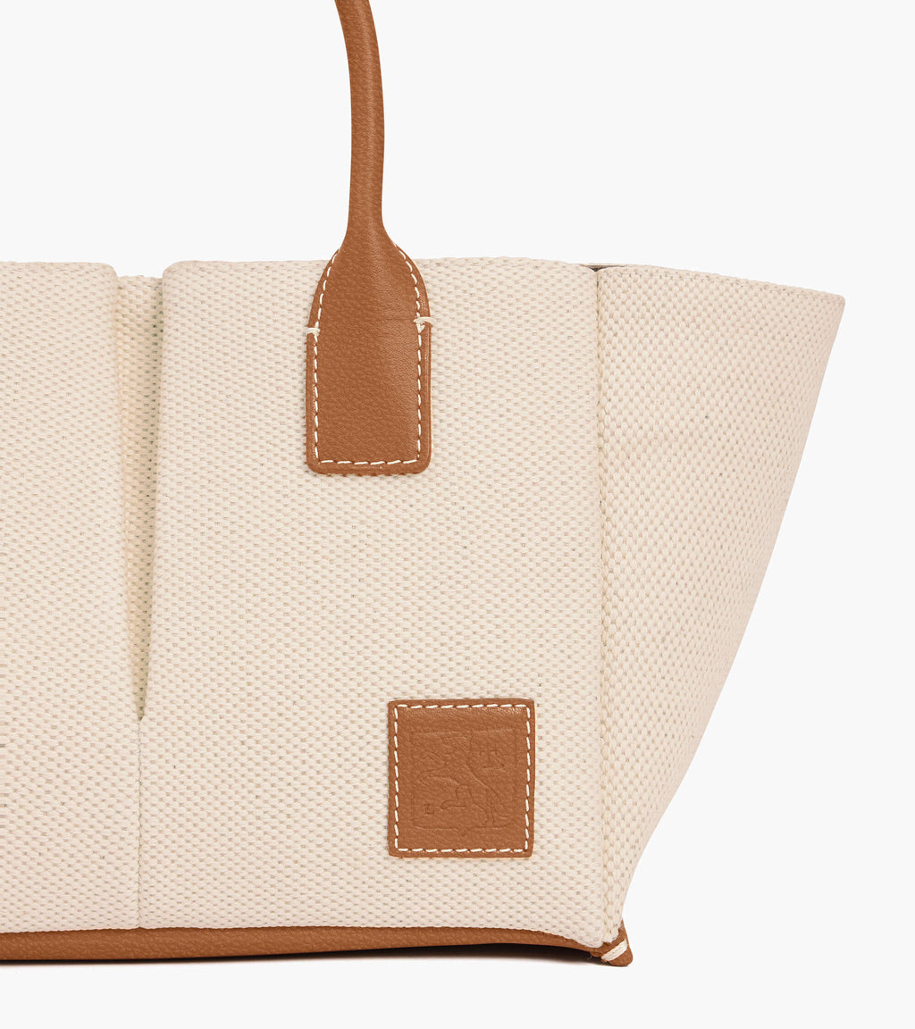 Petit sac à main Elena en toile coton et cuir grainé