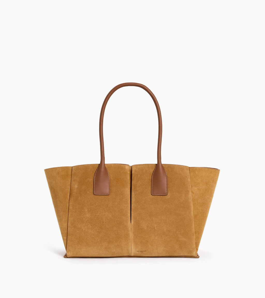 Grand sac cabas Elena en refente de velours