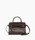 Sac à main moyen modèle Emie en cuir lisse et refente de velours