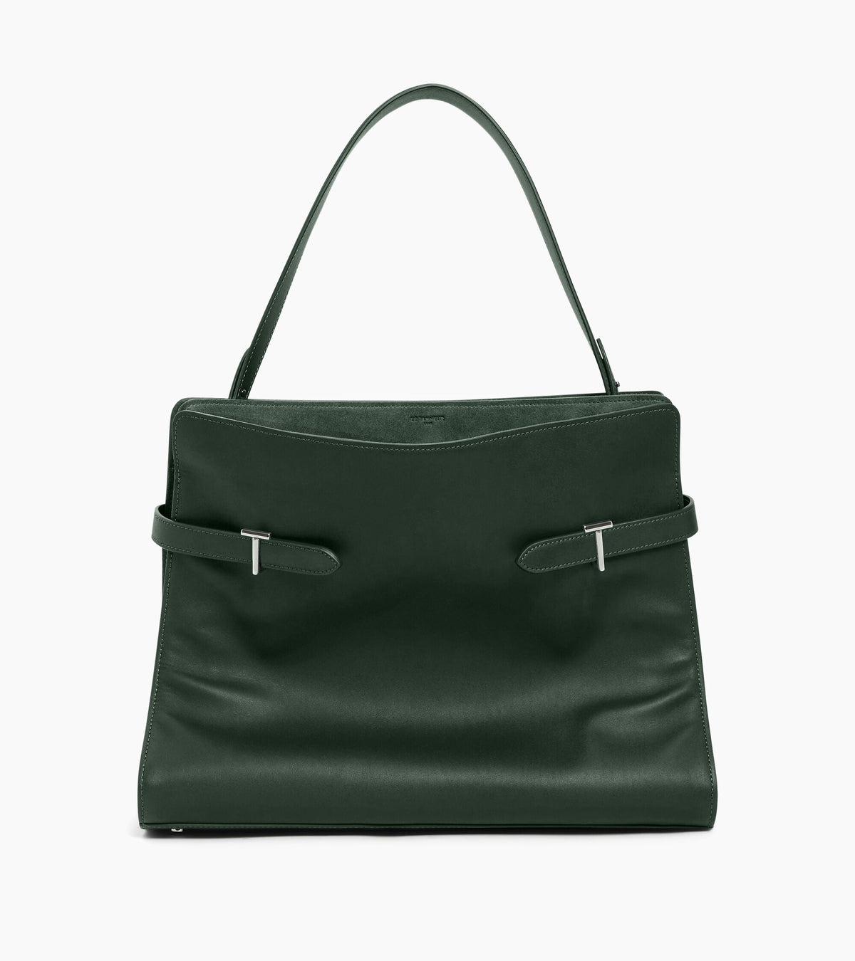 Sac porté épaule modèle maxi Emie en cuir lisse et refente de velours