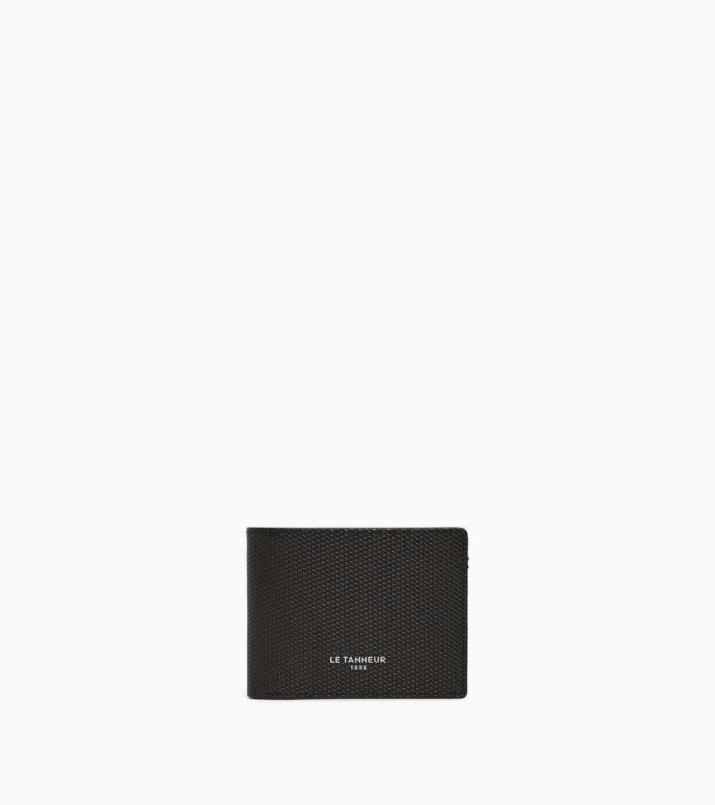 Portefeuille zippé horizontal Lucien en cuir signature T