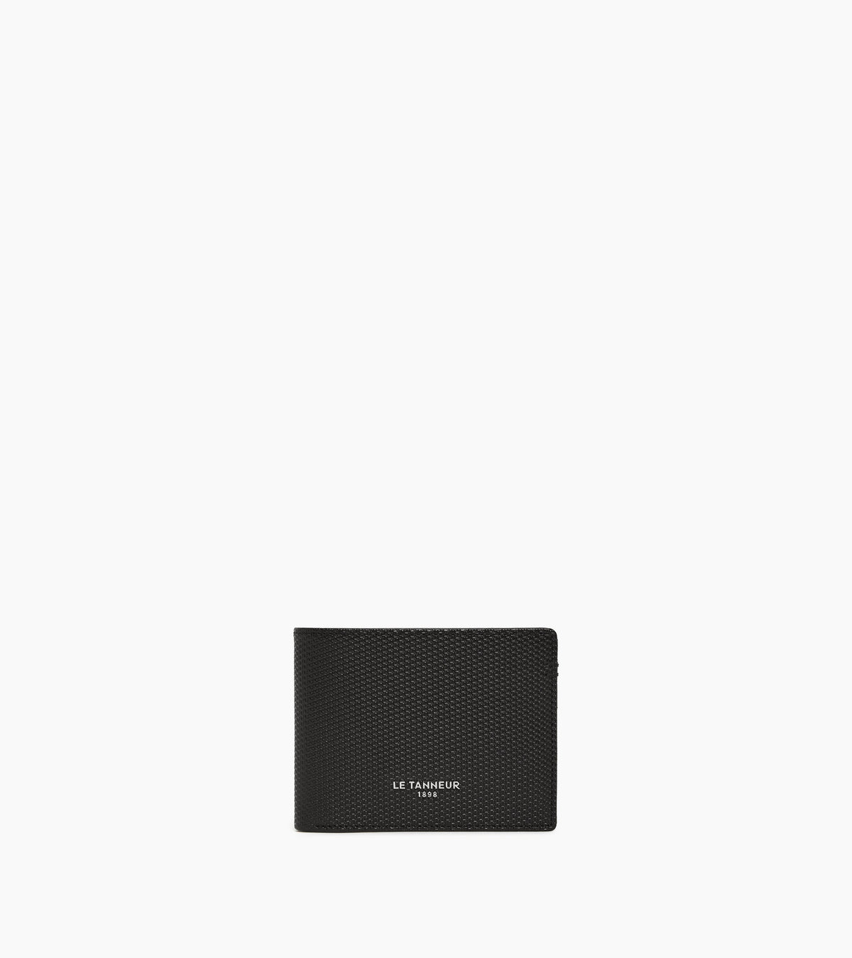 Portefeuille zippé horizontal Lucien en cuir signature T