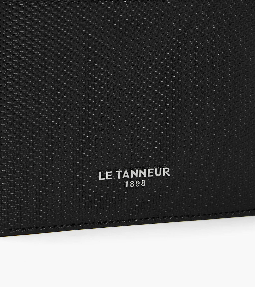 Portefeuille zippé horizontal Lucien en cuir signature T