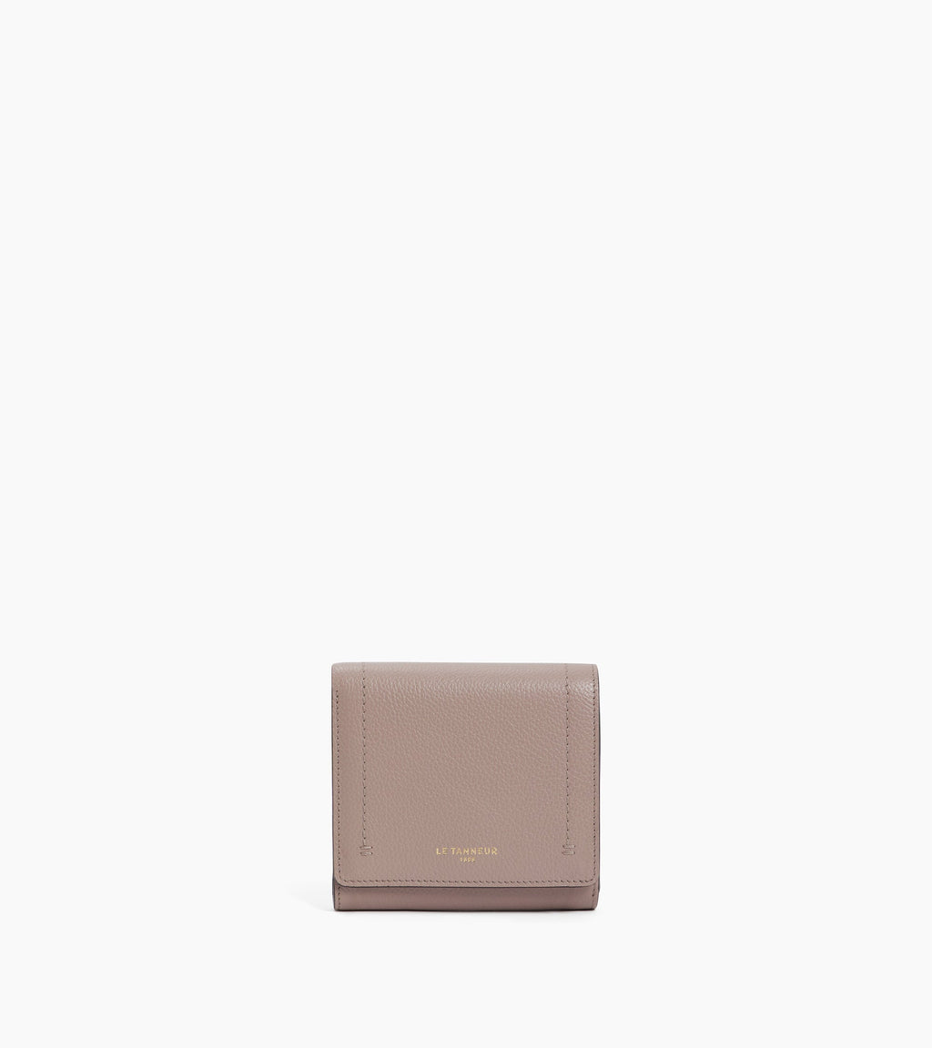 Petit portefeuille à rabat Louison en cuir grainé