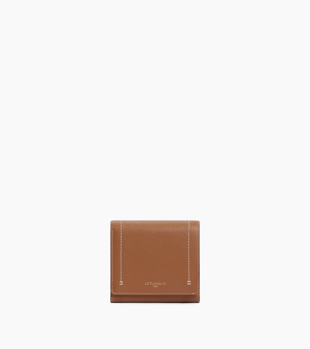 Petit portefeuille à rabat Louison en cuir grainé