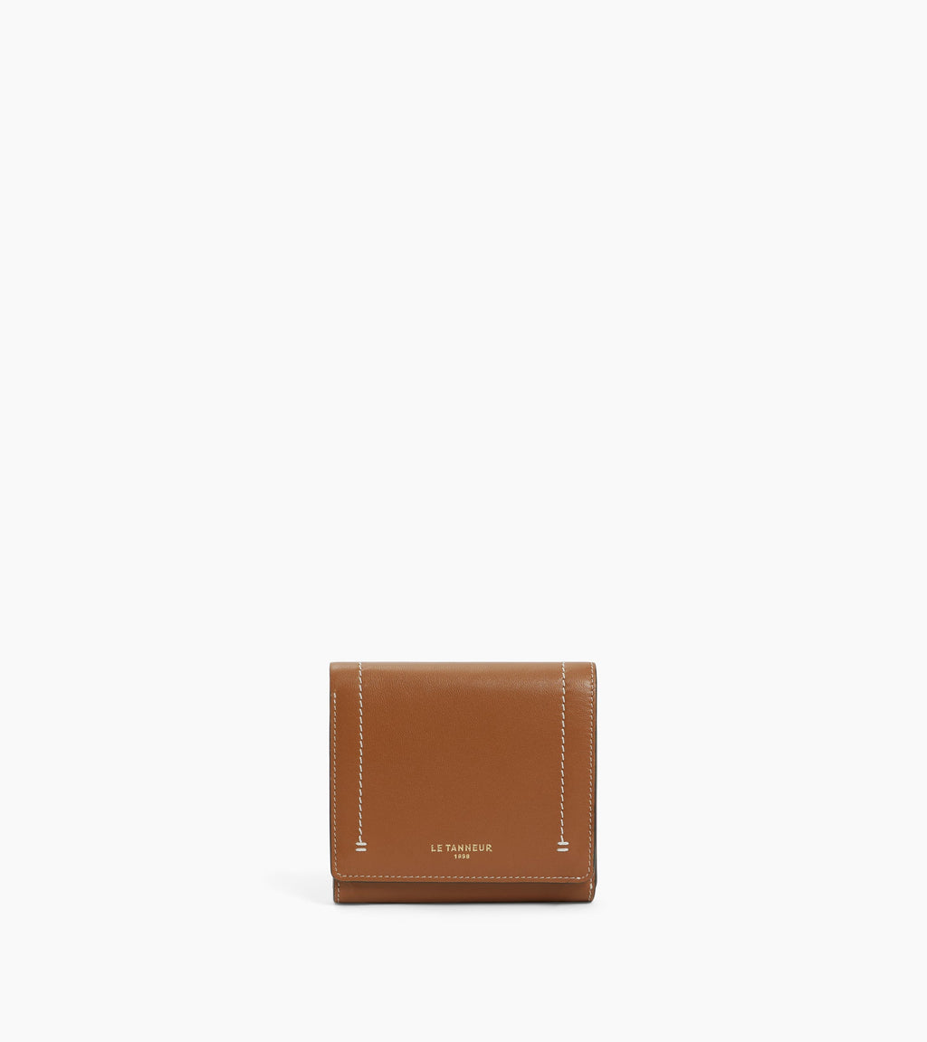 Petit portefeuille à rabat Louison en cuir lisse