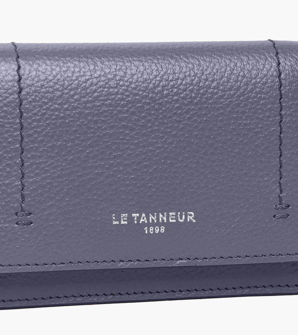 Petit porte cartes à rabat Louison en cuir grainé