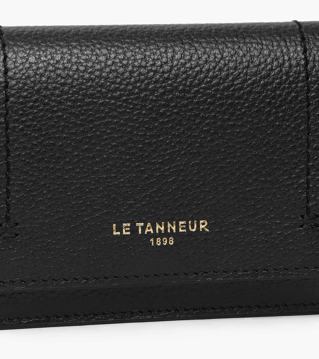 Petit porte cartes à rabat Louison en cuir grainé