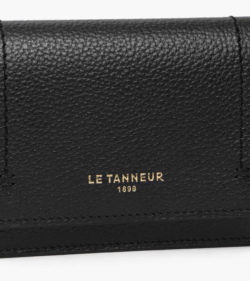 Petit porte cartes à rabat Louison en cuir grainé
