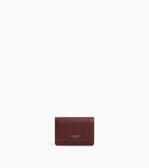 Petit porte cartes à rabat Louison en cuir grainé