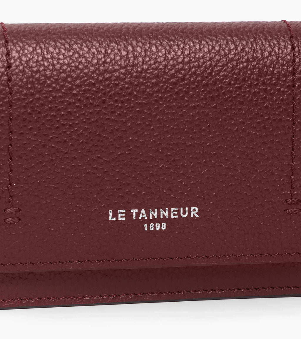 Petit porte cartes à rabat Louison en cuir grainé