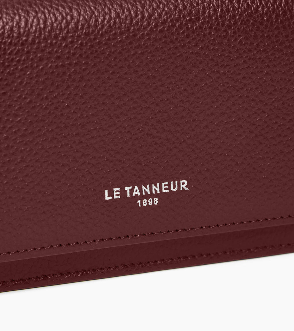 Porte cartes à rabat moyen modèle Louison en cuir grainé
