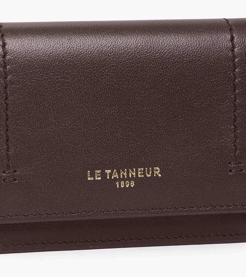 Petit porte cartes à rabat Louison en cuir lisse