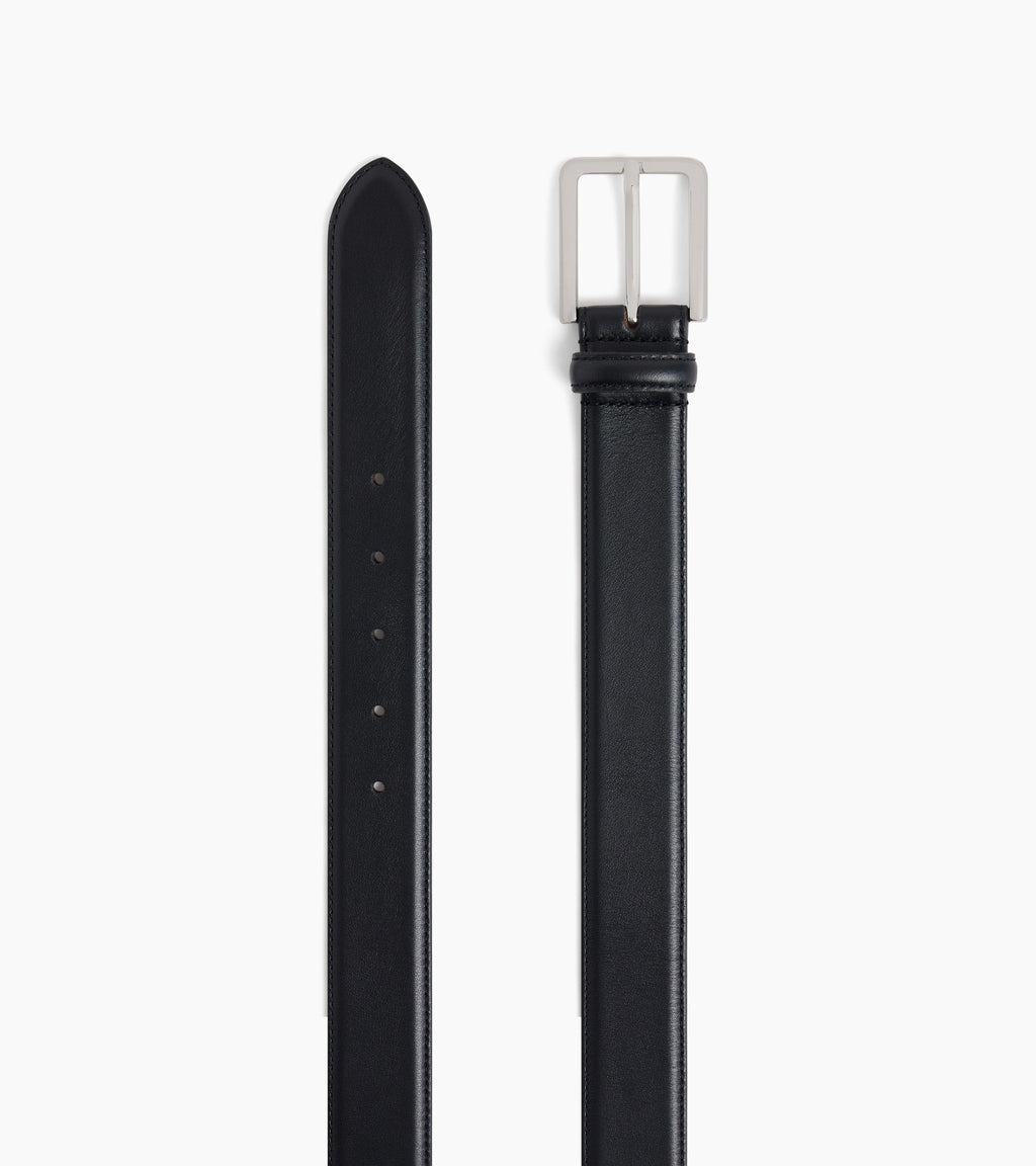 Ceinture homme avec boucle rectangle en cuir lisse